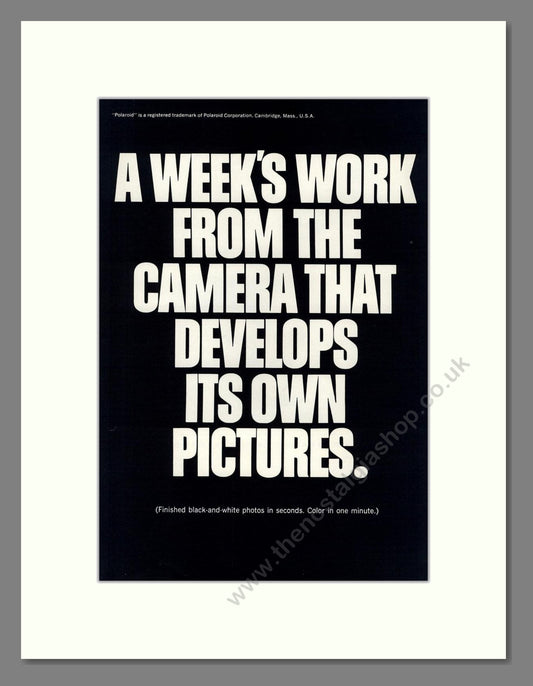 Polaroid - Instant Camera Double Advert. Vintage Advert 1969 (ref AD68201)