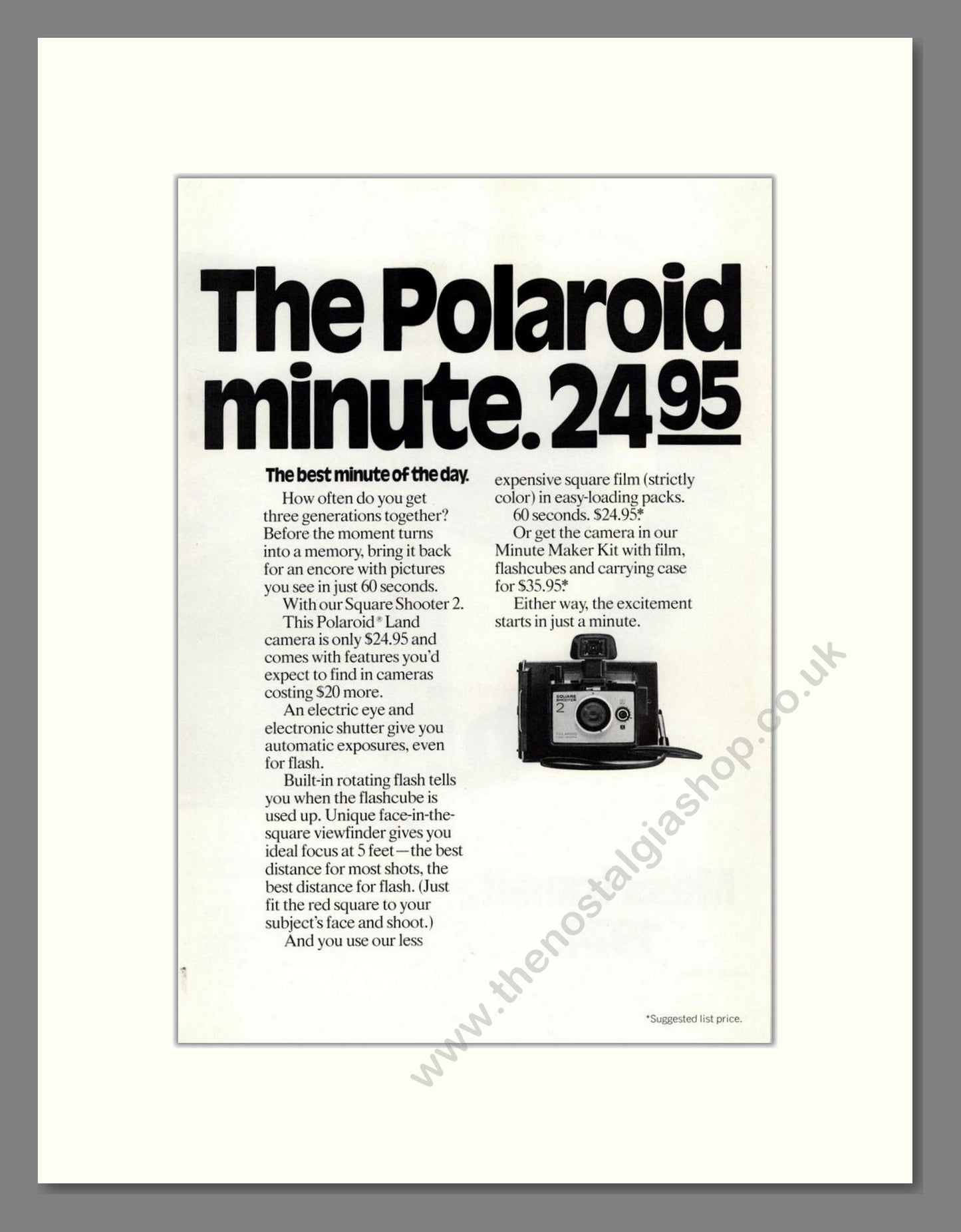 Polaroid - Land Camera (Double Advert). Vintage Advert 1974 (ref AD68203)