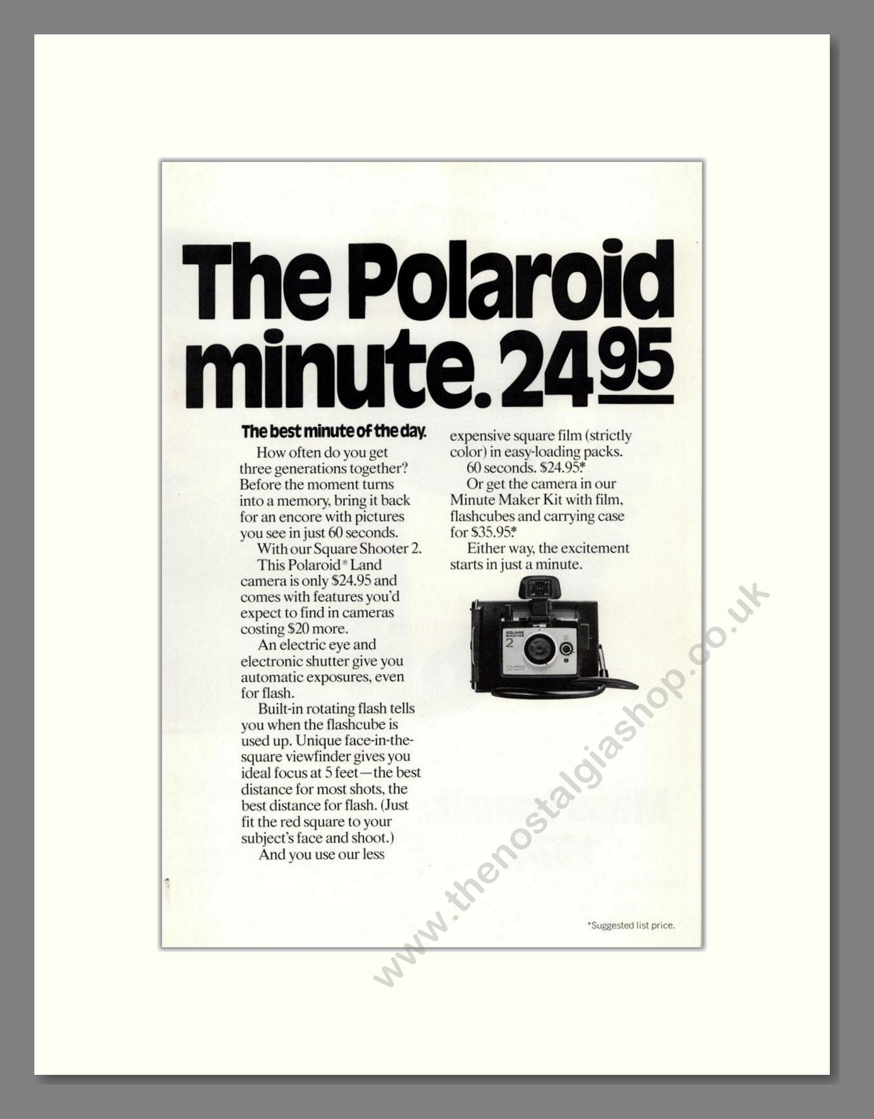 Polaroid - Land Camera (Double Advert). Vintage Advert 1974 (ref AD68203)