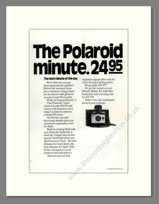 Polaroid - Land Camera (Double Advert). Vintage Advert 1974 (ref AD68203)