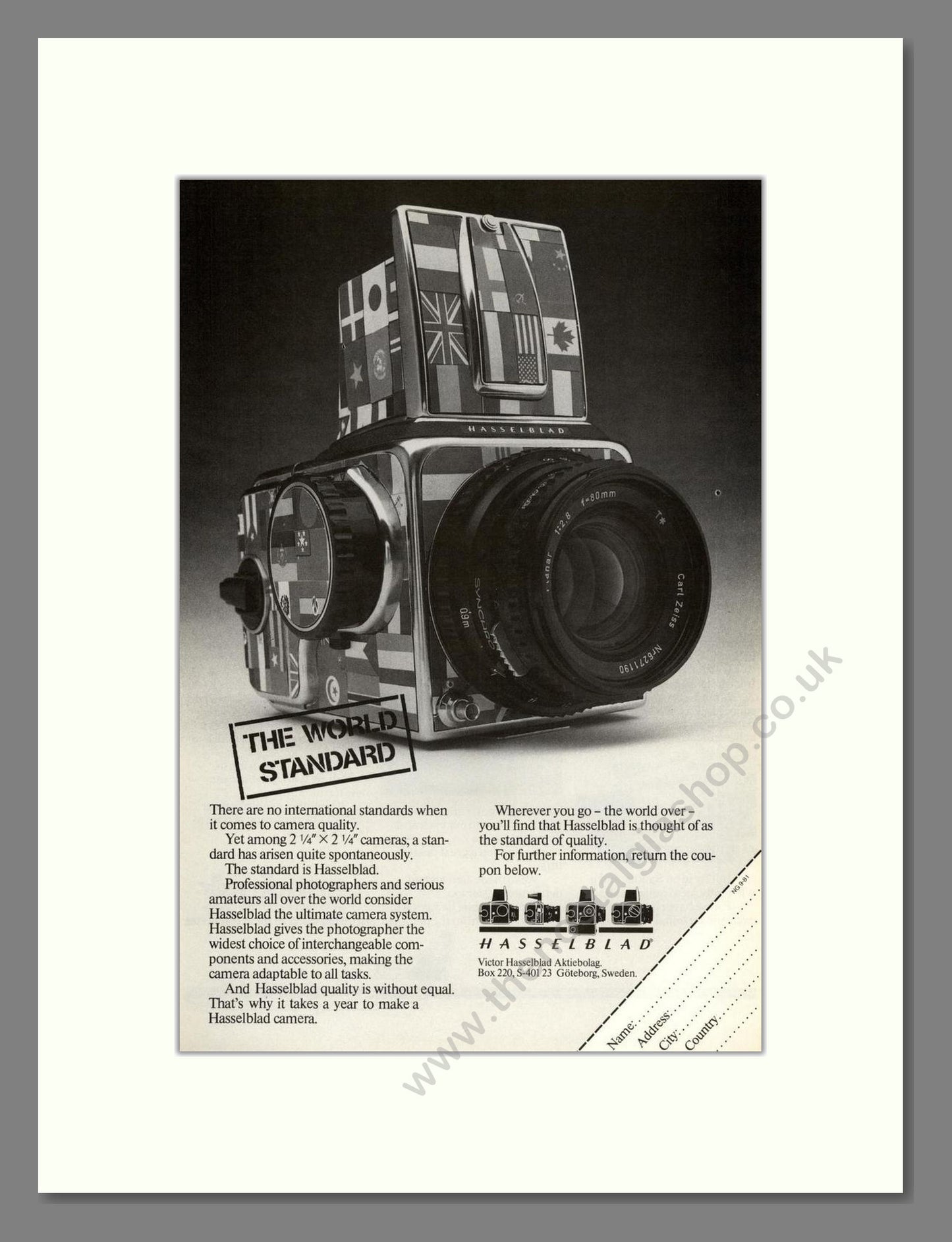 Hasselblad - Reflex Camera. Vintage Advert 1981 (ref AD68209)