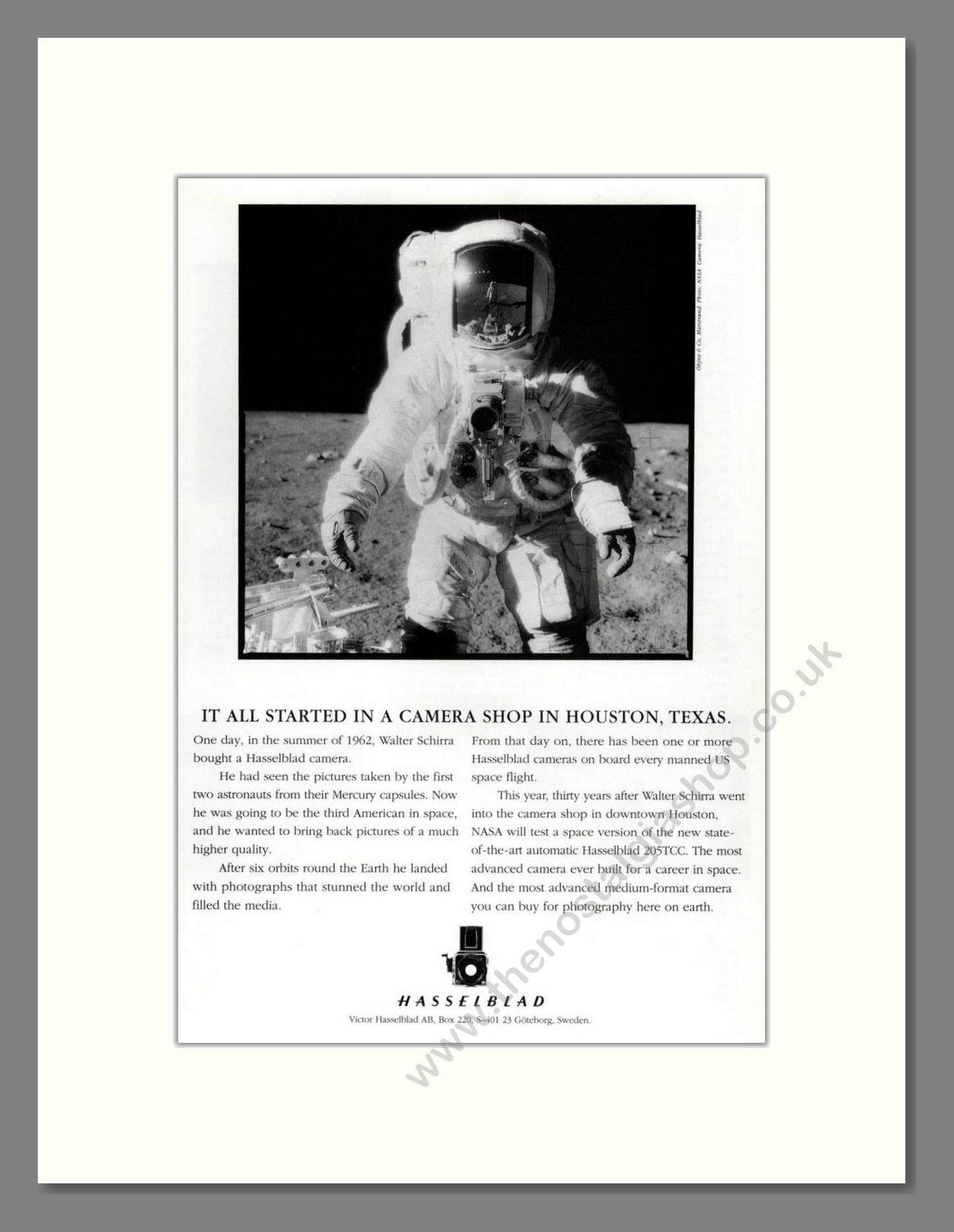 Hasselblad - Apollo. Vintage Advert 1992 (ref AD68213)