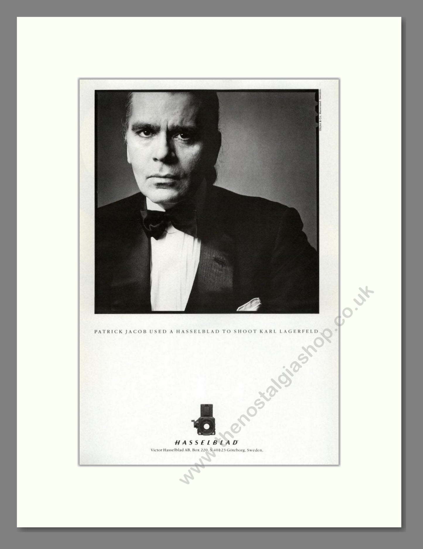 Hasselblad - Patrick Jacob. Vintage Advert 1987 (ref AD68221)