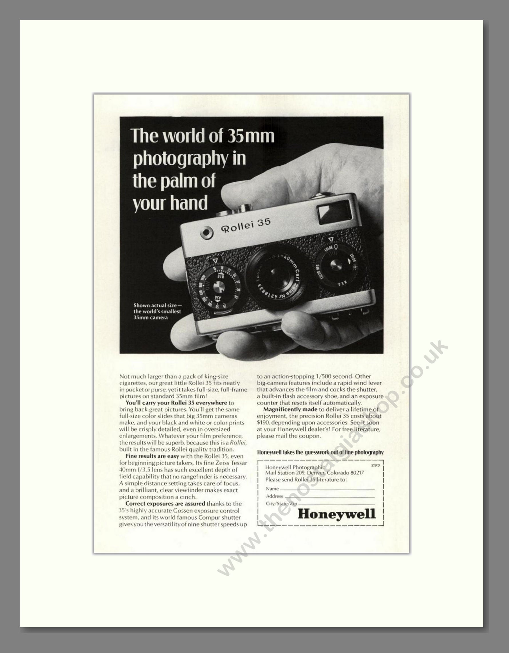 Honeywell - Rollei 35. Vintage Advert 1968 (ref AD68224)