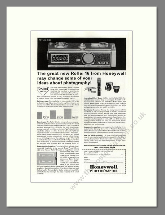 Honeywell - Rollei 16. Vintage Advert 1965 (ref AD68225)