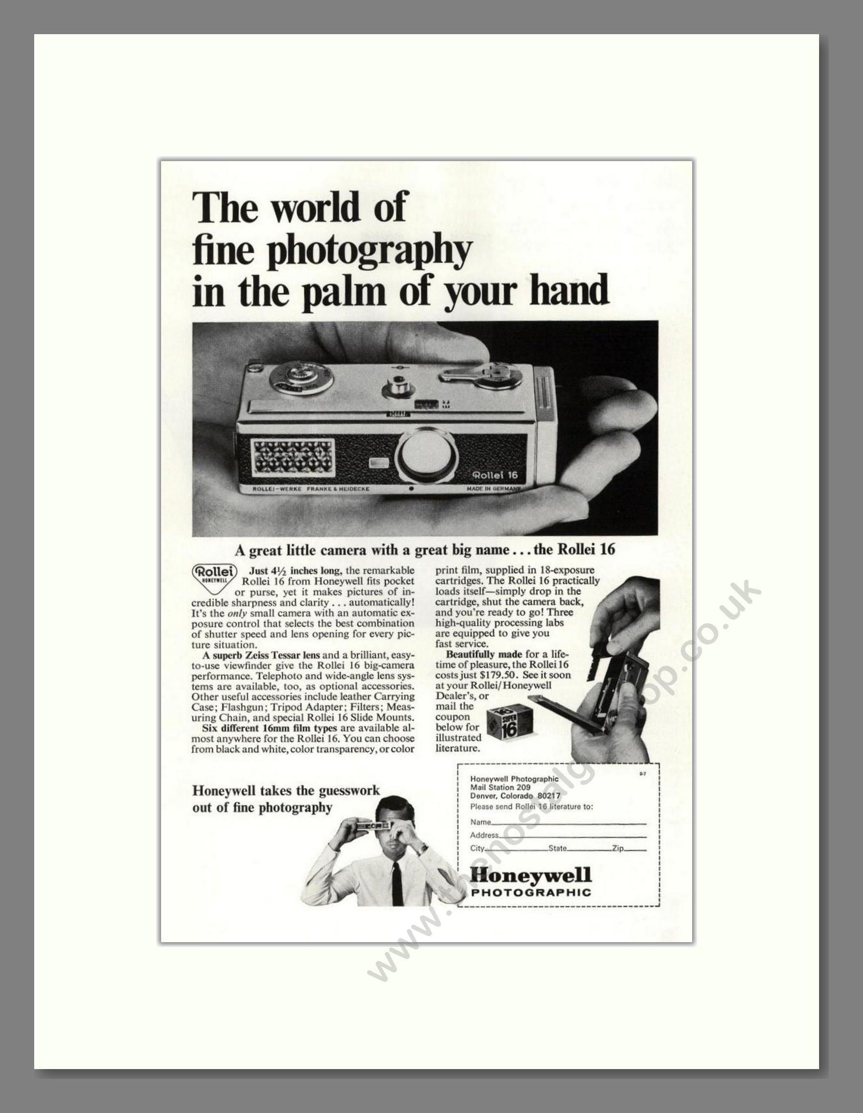 Honeywell - Rollei 16. Vintage Advert 1966 (ref AD68226)