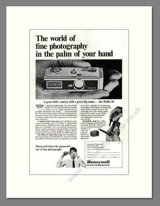 Honeywell - Rollei 16. Vintage Advert 1966 (ref AD68226)