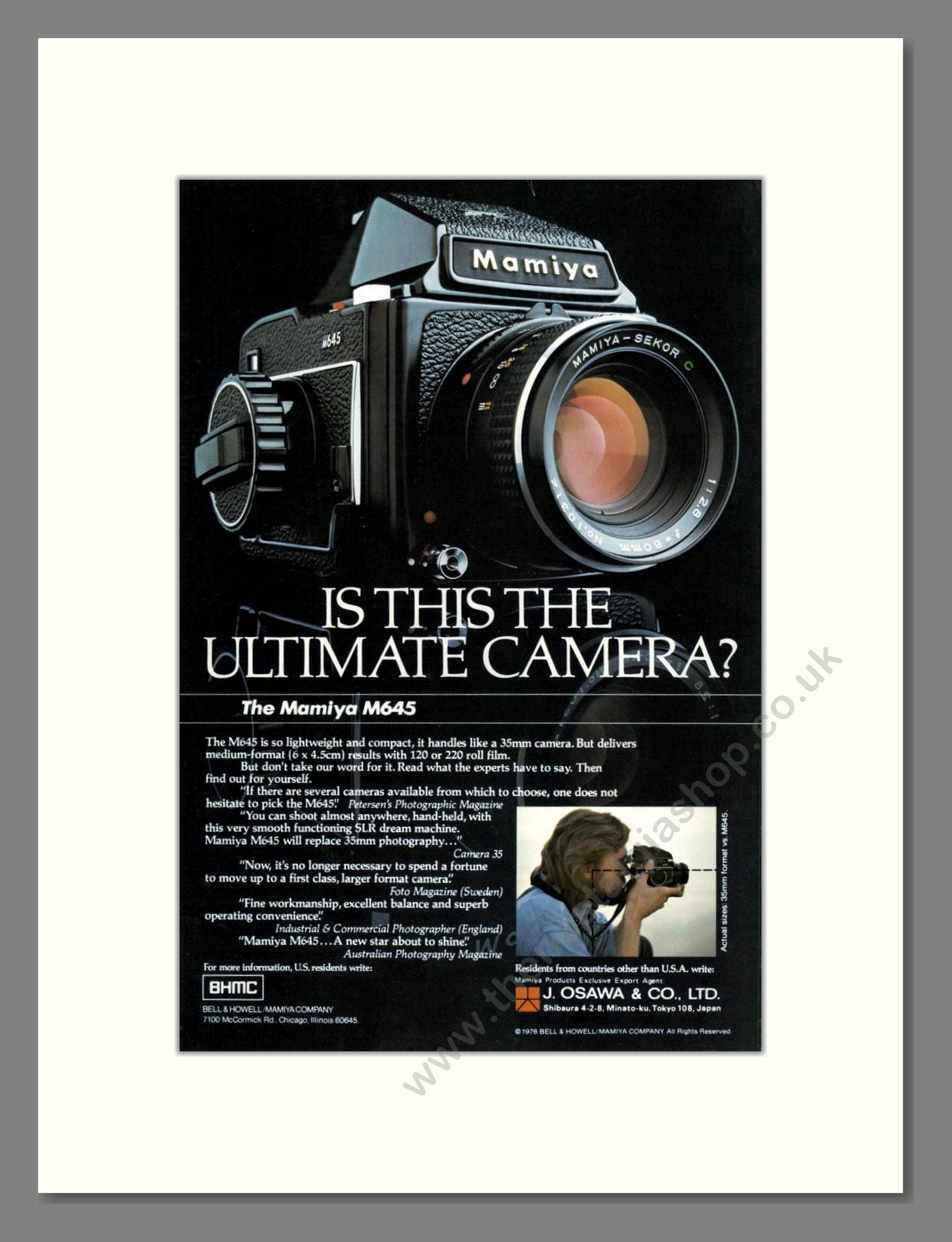 Mamiya - M645. Vintage Advert 1976 (ref AD68230)