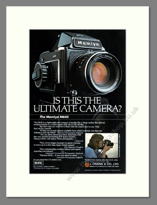 Mamiya - M645. Vintage Advert 1976 (ref AD68230)