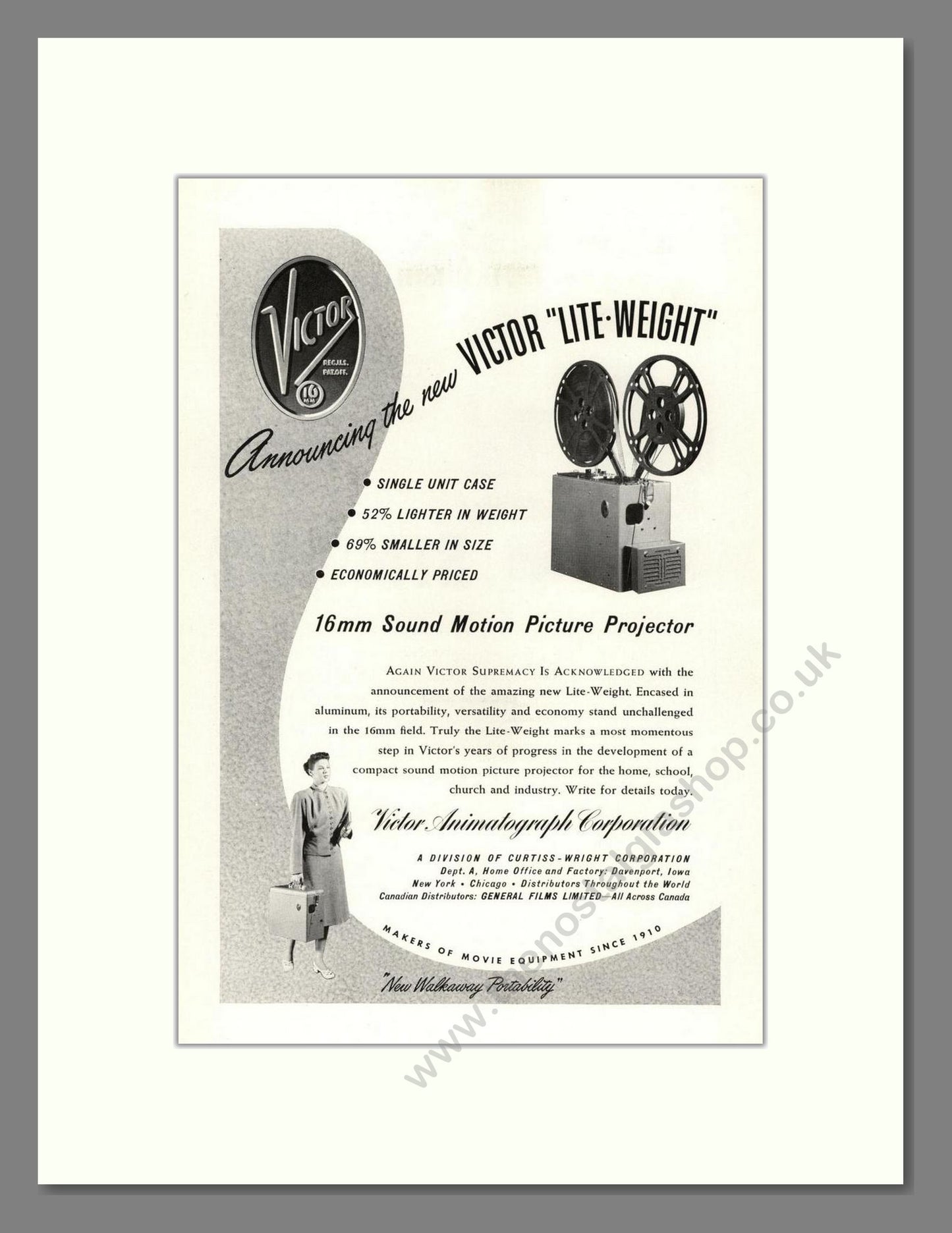 Victor - Lite-Weight. Vintage Advert 1947 (ref AD68231)