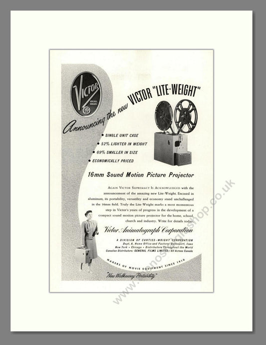 Victor - Lite-Weight. Vintage Advert 1947 (ref AD68231)