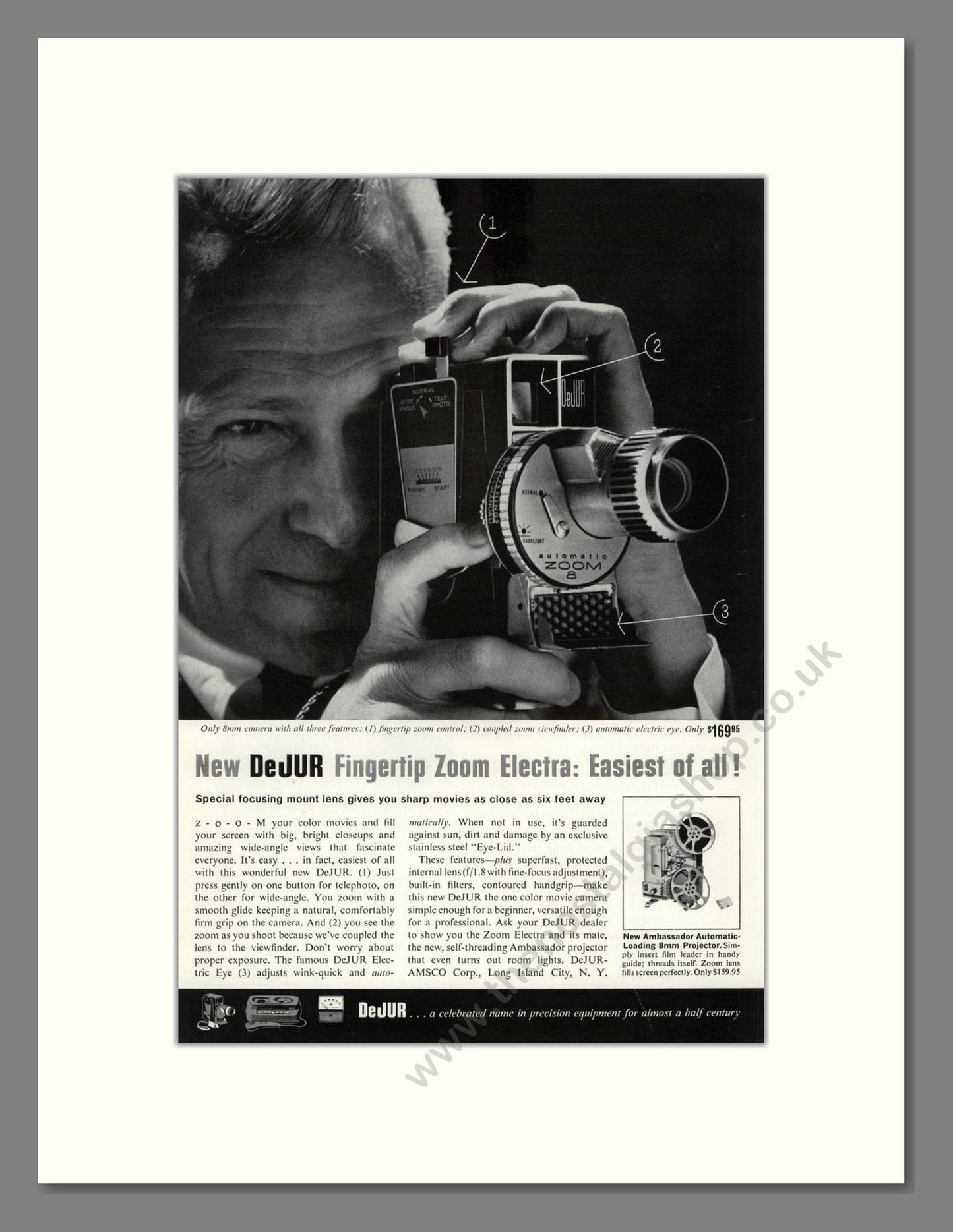 Dejur - Electra Movie Camera. Vintage Advert 1960 (ref AD68235)