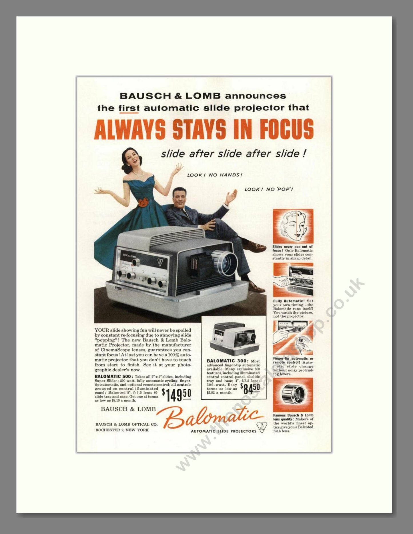 Bausch And Lomb - Balomatic Projector. Vintage Advert 1957 (ref AD68238)