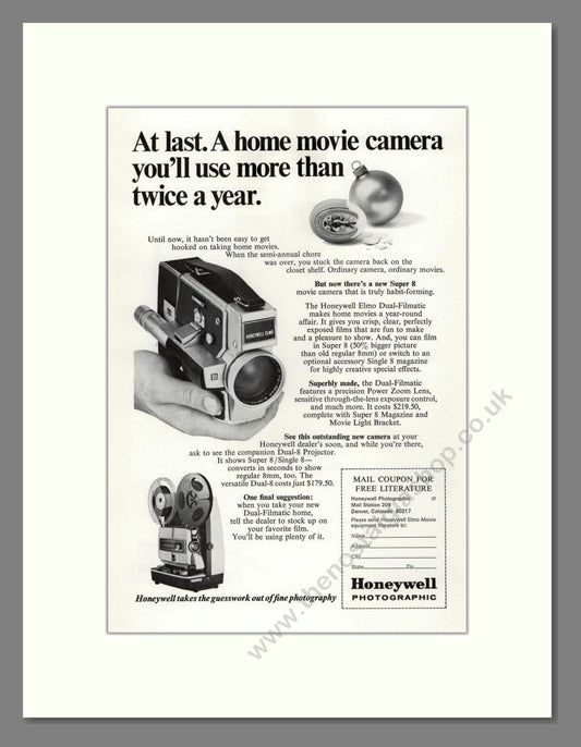 Honeywell - Super 8. Vintage Advert 1966 (ref AD68240)