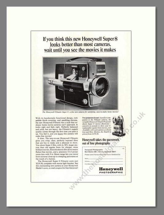 Honeywell - Super 8. Vintage Advert 1967 (ref AD68241)