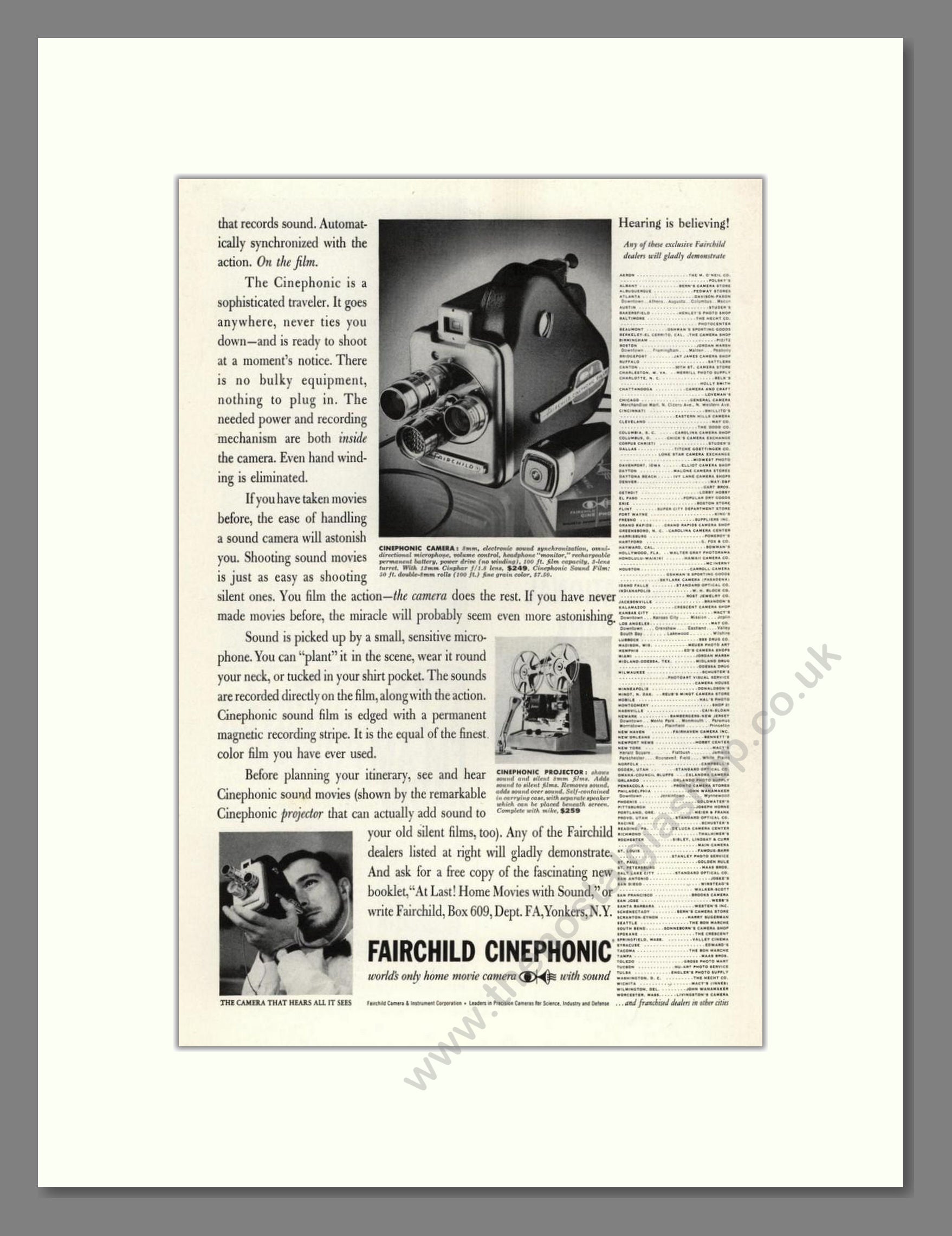 Fairchild - Cinephonic. Vintage Advert 1960 (ref AD68243)