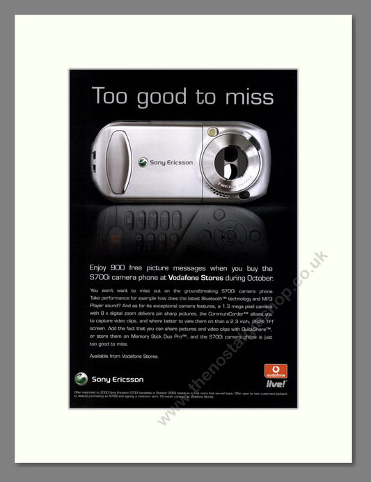 Sony Ericsson - S700i. Vintage Advert 2004 (ref AD68247)