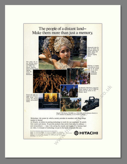 Hitachi - VM-600 Camcorder. Vintage Advert 1988 (ref AD68251)