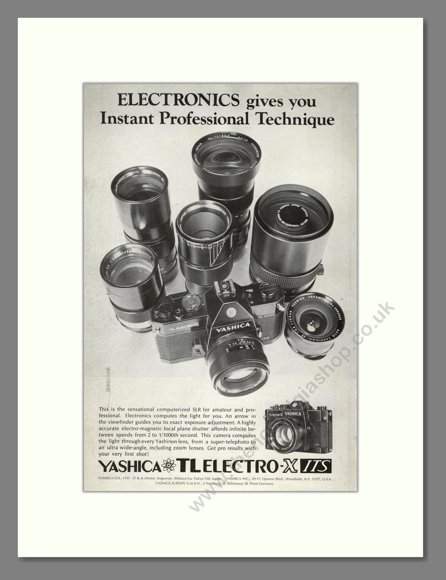 Yashica - TL Electro X. Vintage Advert 1972 (ref AD68256)