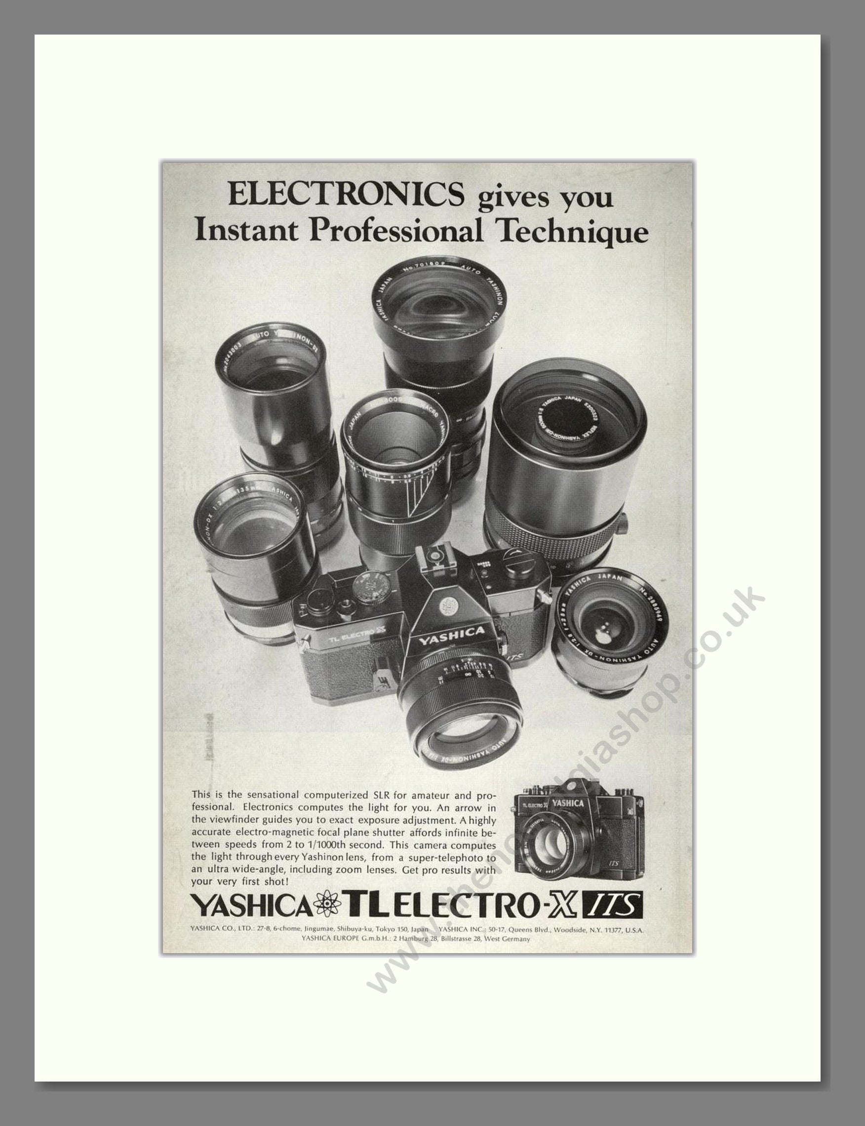 Yashica - TL Electro X. Vintage Advert 1972 (ref AD68256)