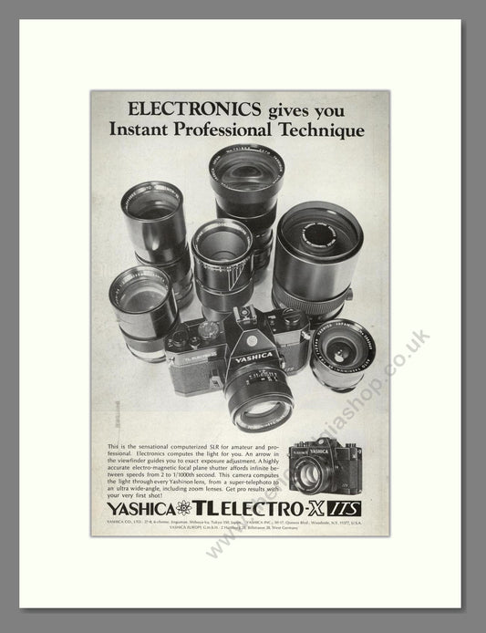 Yashica - TL Electro X. Vintage Advert 1972 (ref AD68256)
