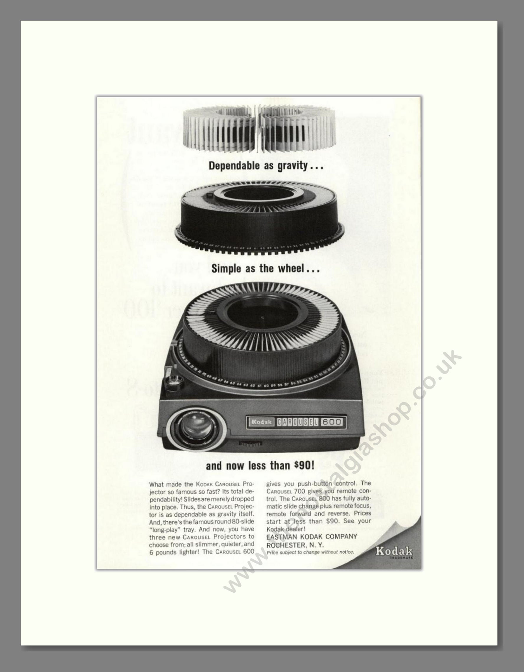 Kodak - Carousel Projectors. Vintage Advert 1964 (ref AD68263)