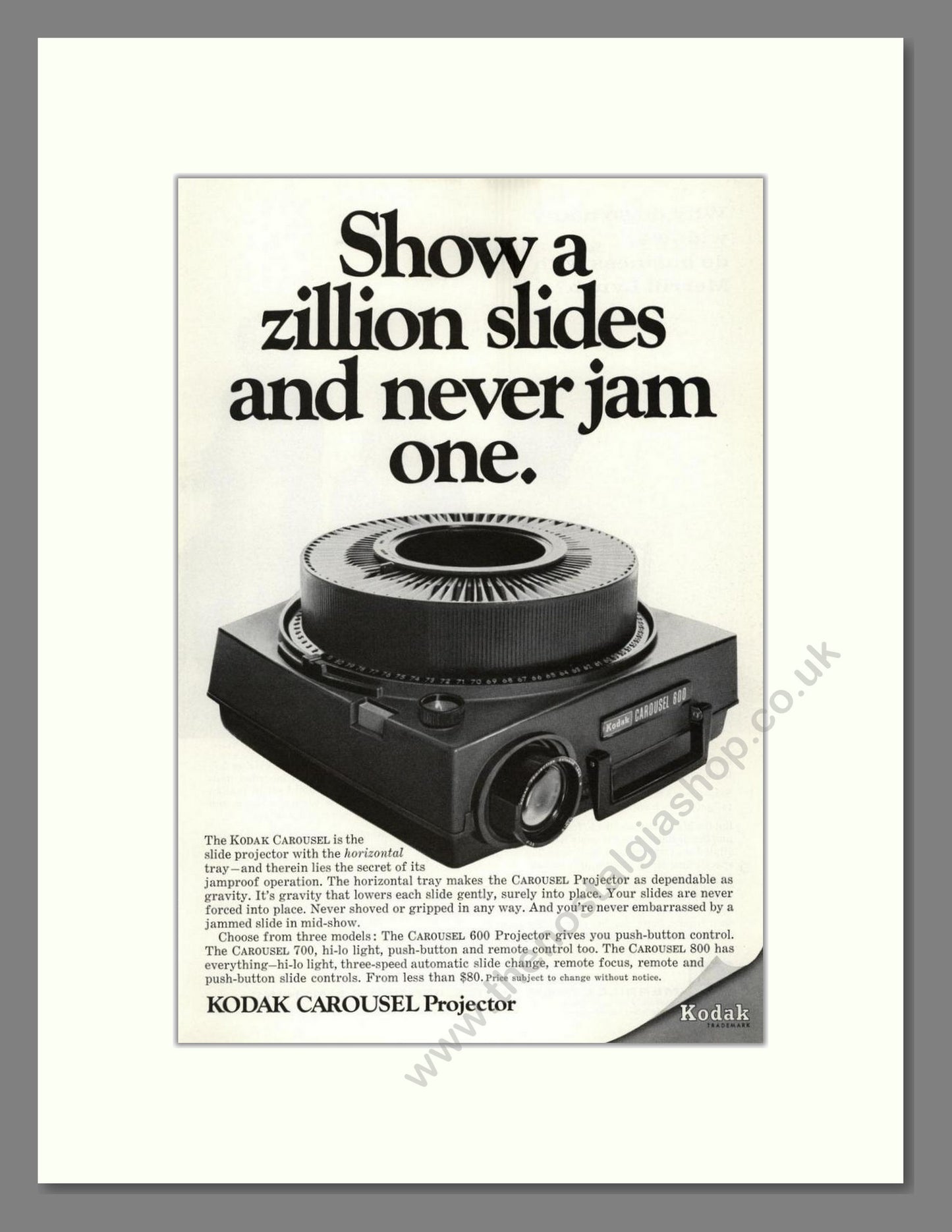 Kodak - Carousel Projectors. Vintage Advert 1966 (ref AD68265)