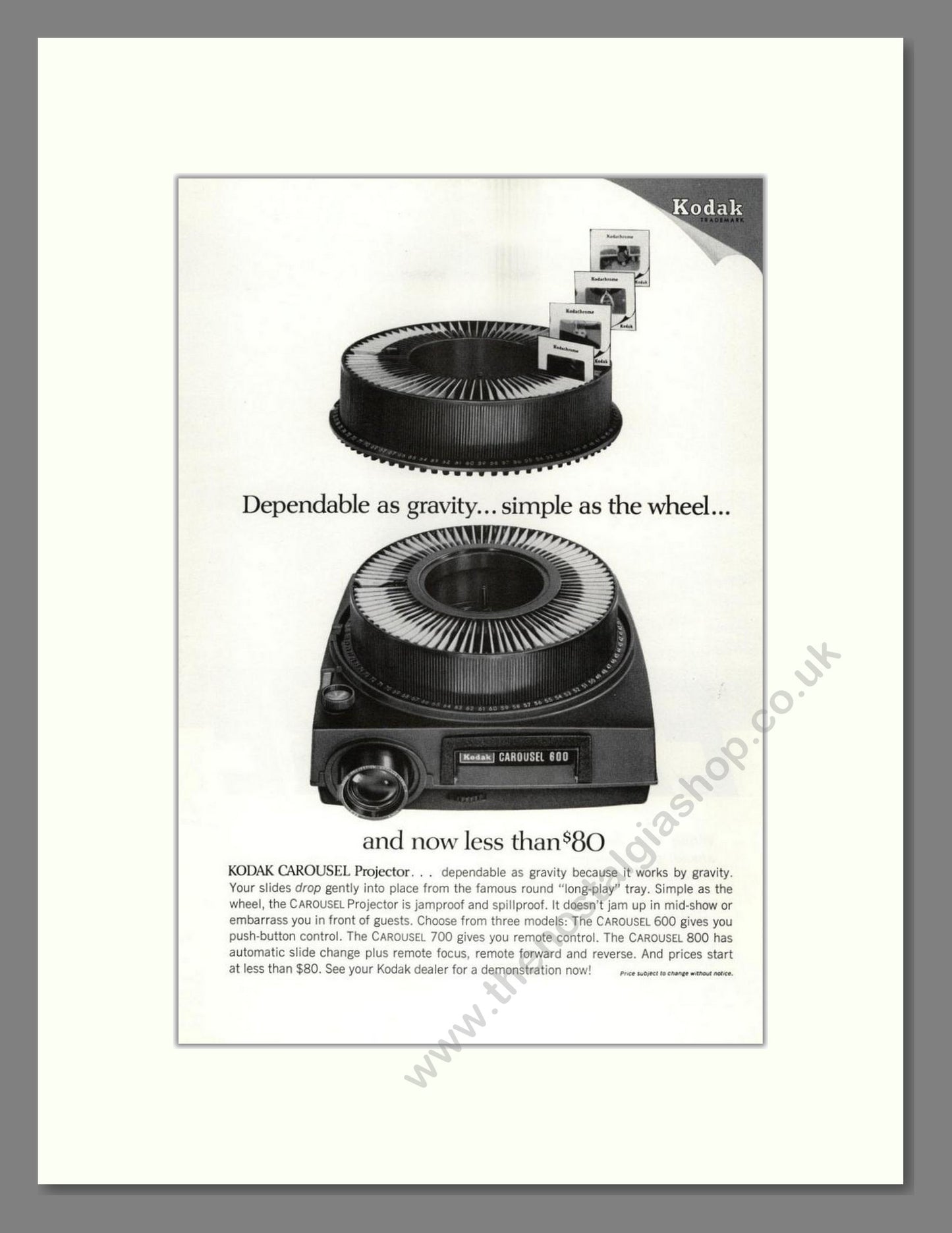 Kodak - Carousel Projectors. Vintage Advert 1966 (ref AD68266)