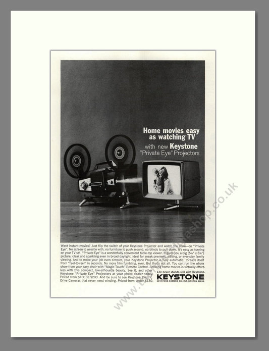 Keystone - Private Eye Projector. Vintage Advert 1963 (ref AD68270)