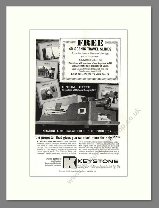 Keystone - K-511 Projector. Vintage Advert 1959 (ref AD68271)