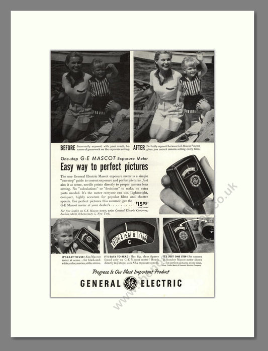 General Electric - Mascot Exposure Meter. Vintage Advert 1955 (ref AD68274)