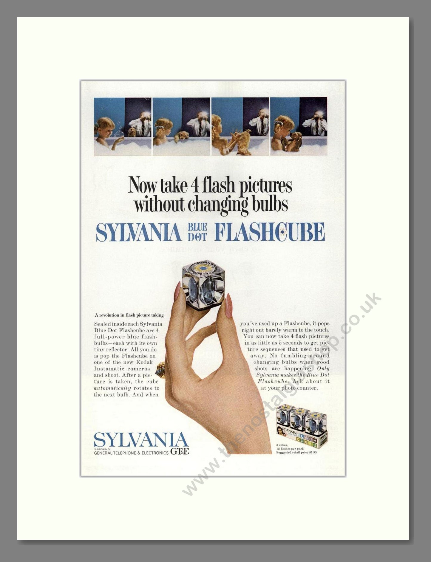 Sylvania - Blue Dot Flash Cube. Vintage Advert 1965 (ref AD68276)