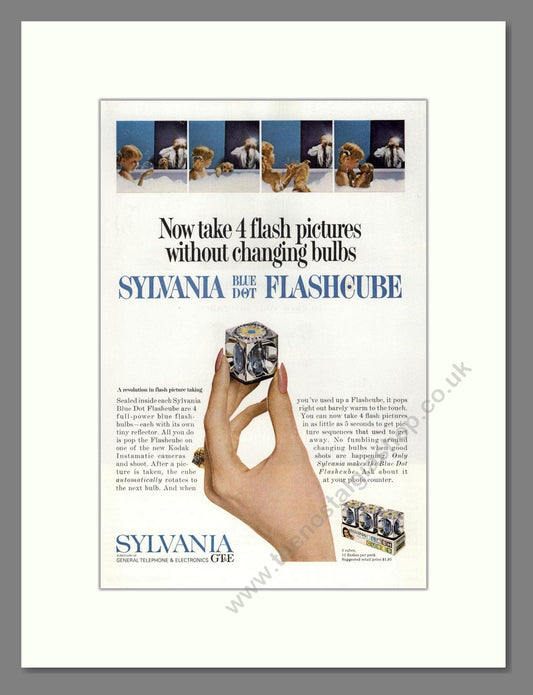 Sylvania - Blue Dot Flash Cube. Vintage Advert 1965 (ref AD68276)