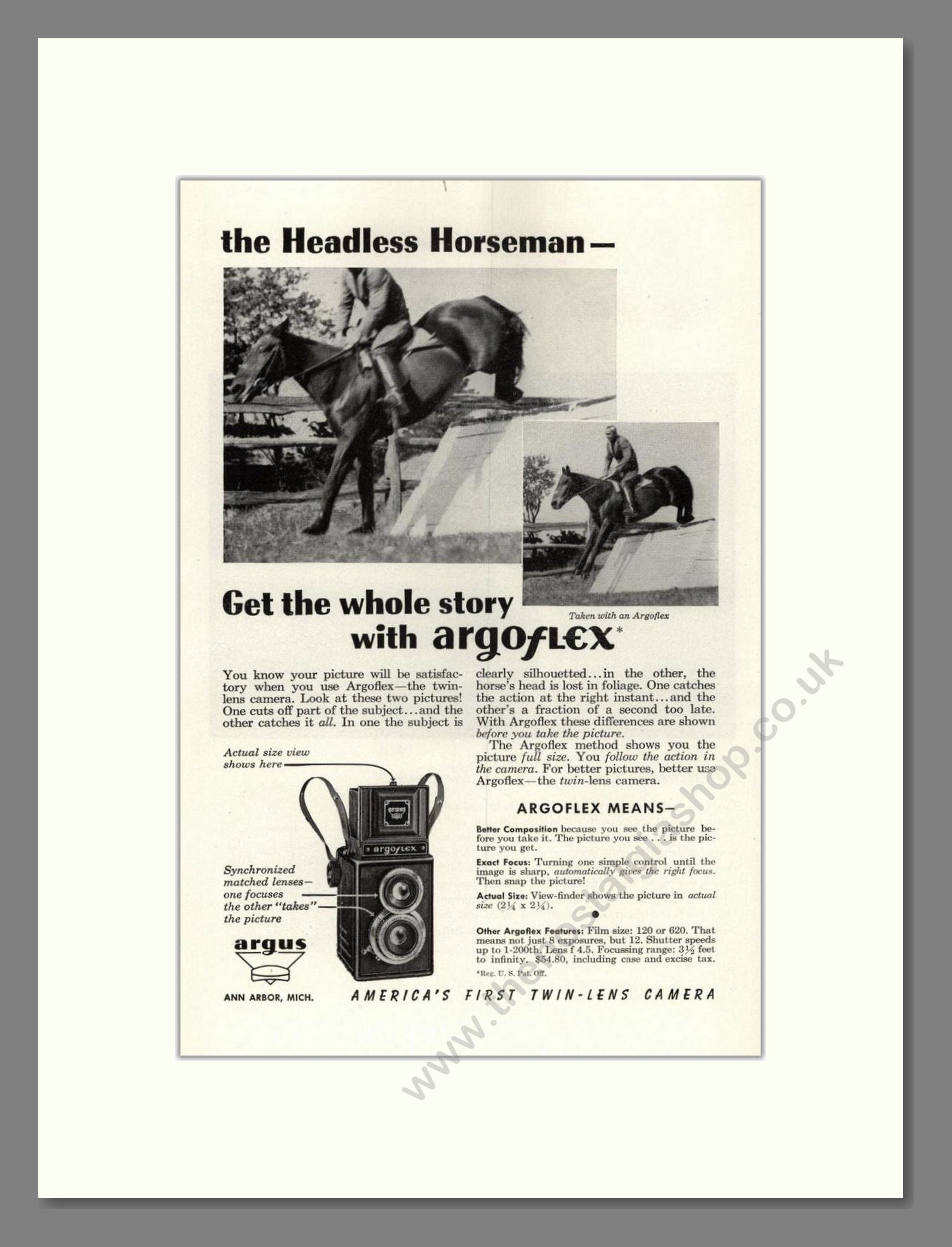 Argus - Argoflex. Vintage Advert 1946 (ref AD68279)