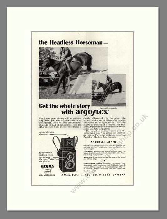 Argus - Argoflex. Vintage Advert 1946 (ref AD68279)