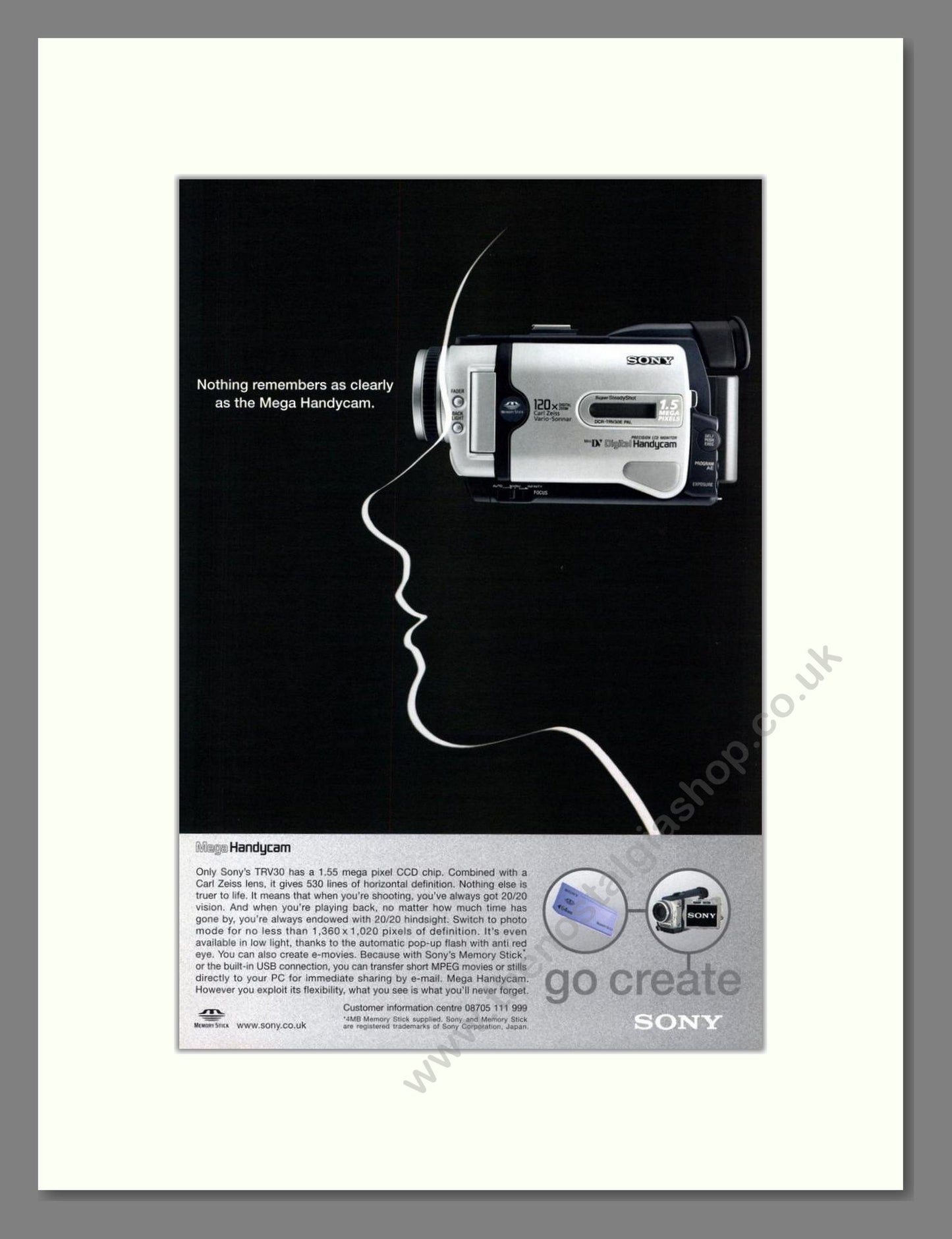 Sony - Mega Handycam. Vintage Advert 2000 (ref AD68283)
