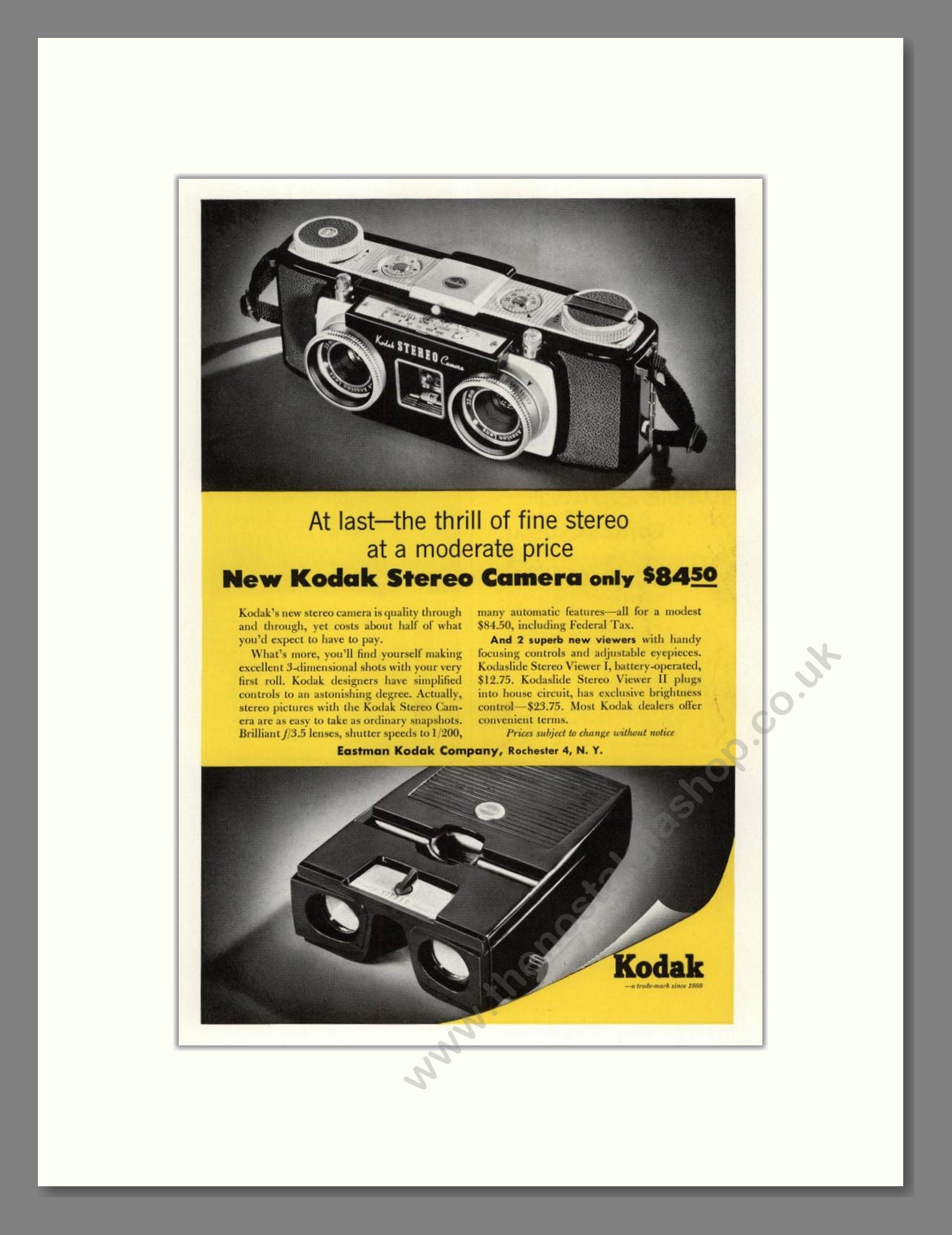 Kodak - Stereo Camera. Vintage Advert 1955 (ref AD68290)