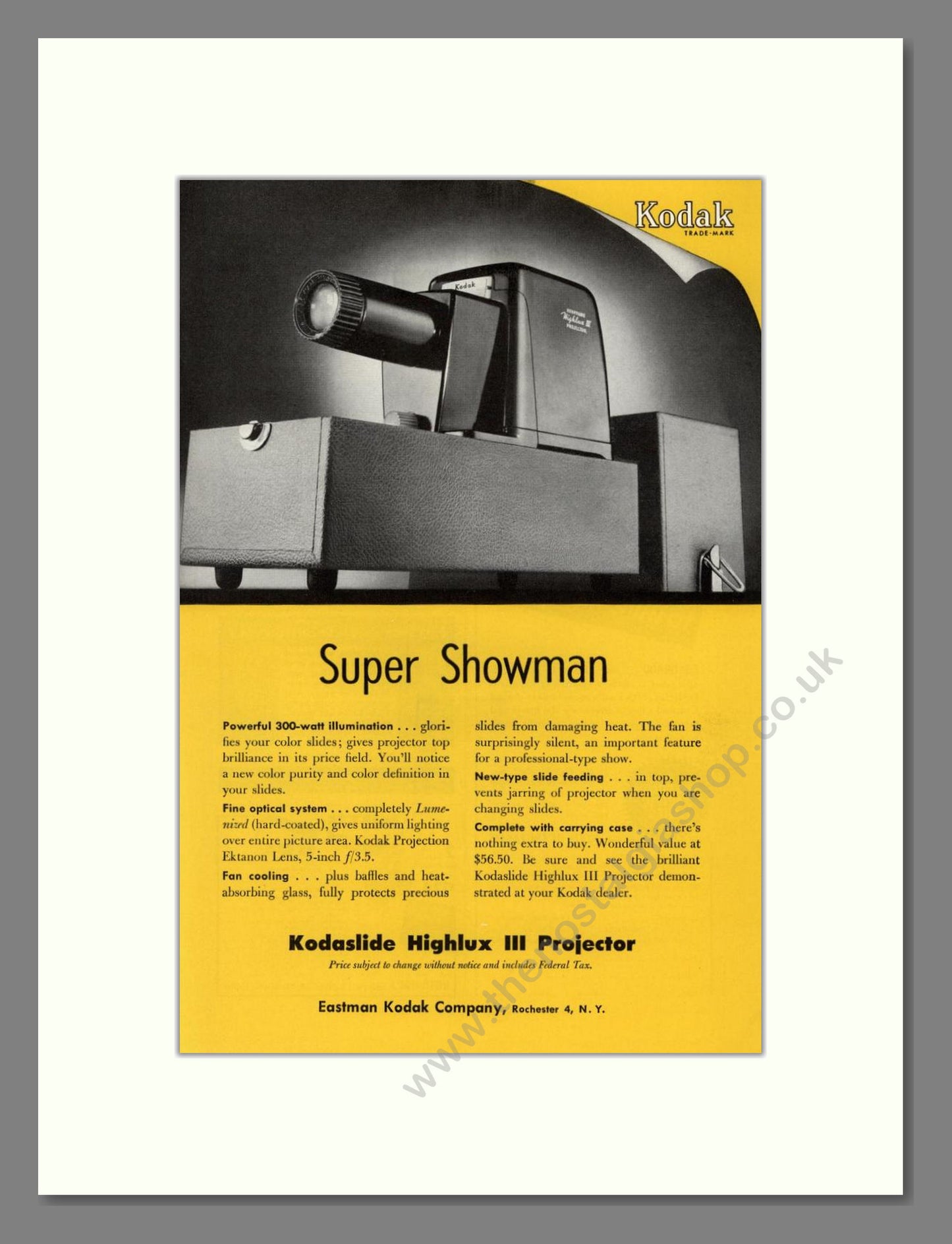 Kodak - Highux III Projector. Vintage Advert 1953 (ref AD68298)