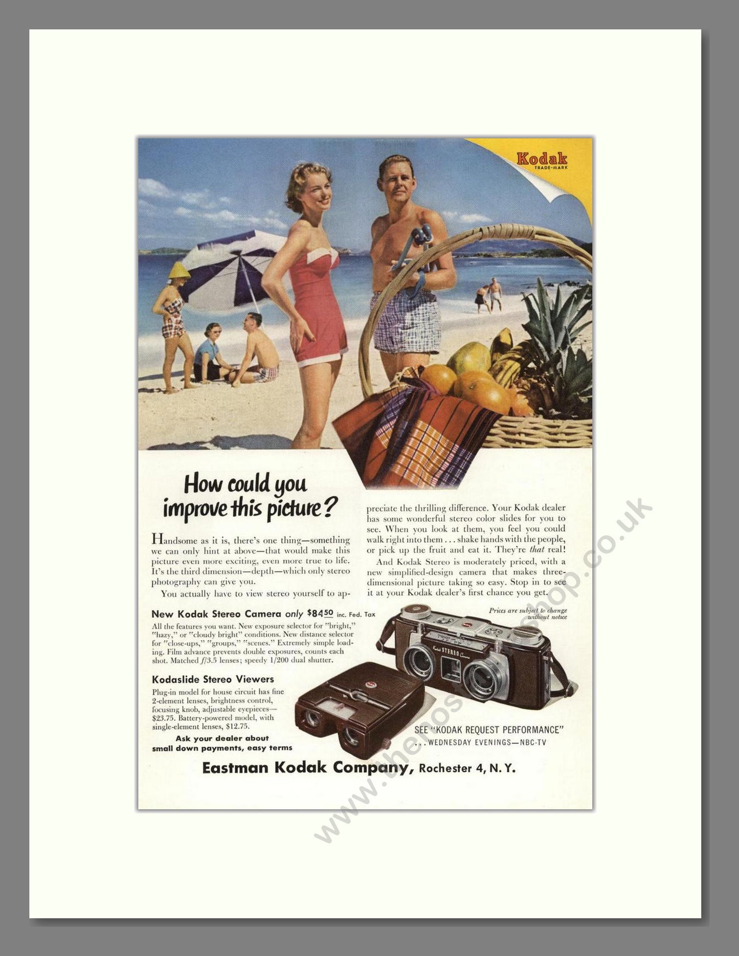 Kodak - Stereo Camera. Vintage Advert 1955 (ref AD68302)