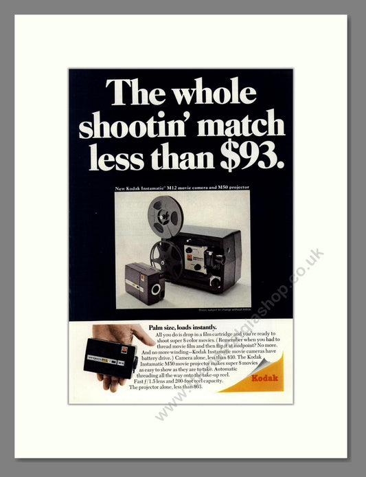 Kodak - Instamatic M12 Movie Camera And M50 Projector. Vintage Advert 1967 (ref AD68303)