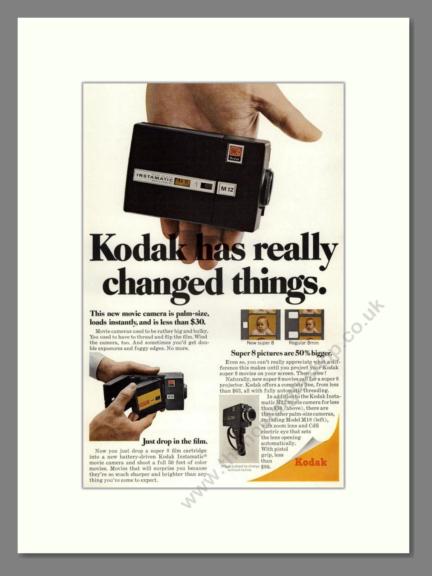 Kodak - Instamatic M12 Movie Camera. Vintage Advert 1967 (ref AD68304)