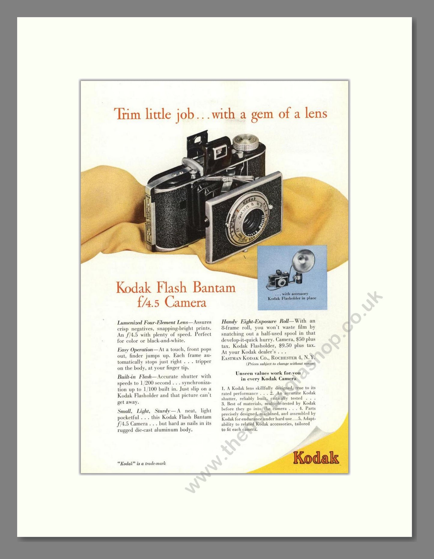 Kodak - Flash Bantam. Vintage Advert 1948 (ref AD68321)