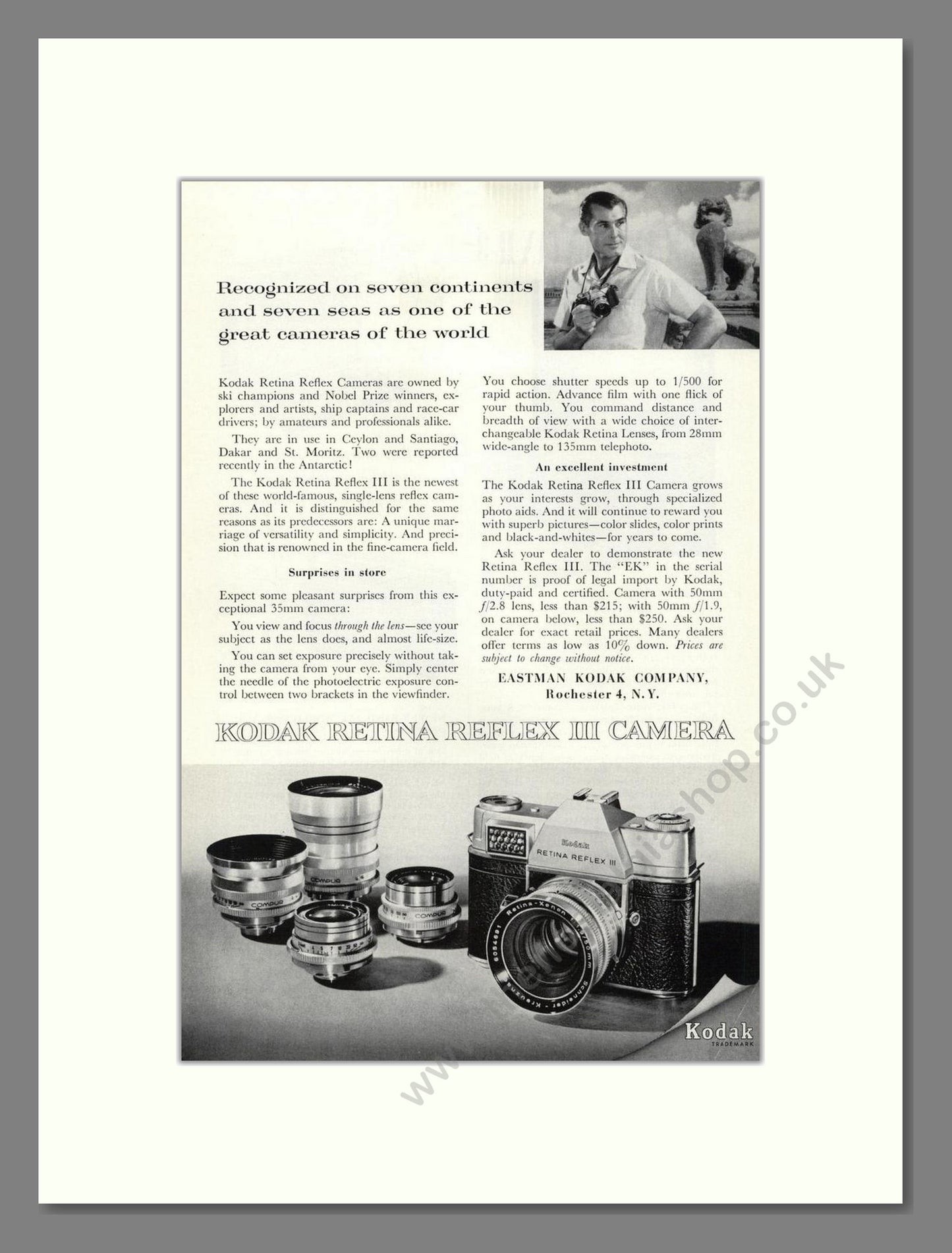 Kodak - Retina Reflex. Vintage Advert 1961 (ref AD68334)