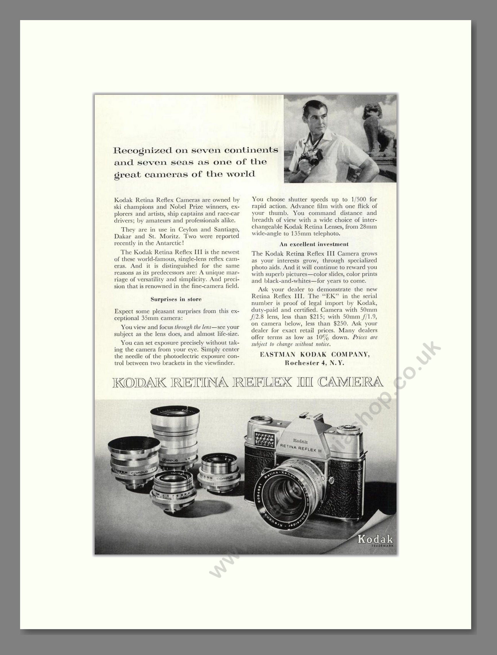 Kodak - Retina Reflex. Vintage Advert 1961 (ref AD68334)