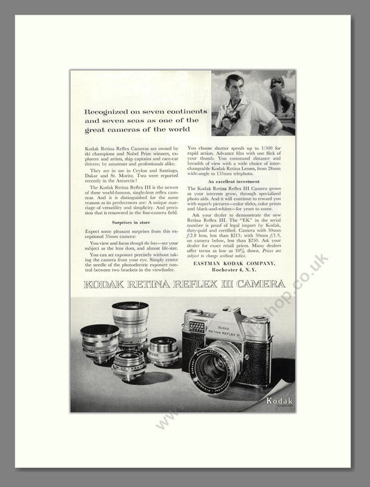 Kodak - Retina Reflex. Vintage Advert 1961 (ref AD68334)