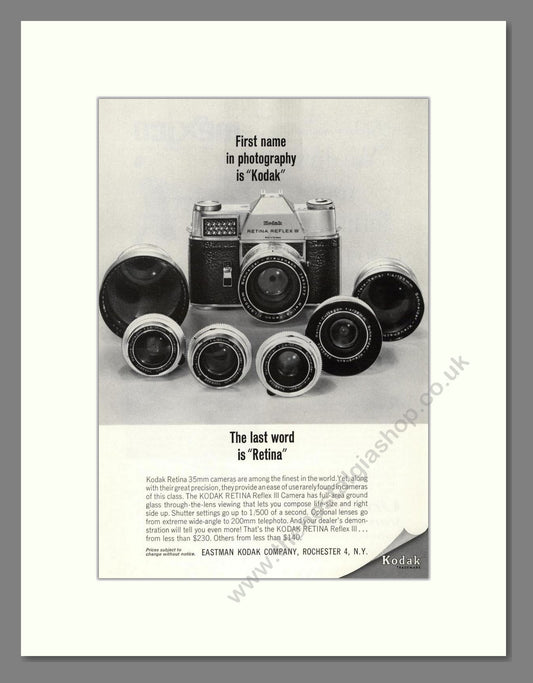 Kodak - Retina Reflex. Vintage Advert 1963 (ref AD68335)