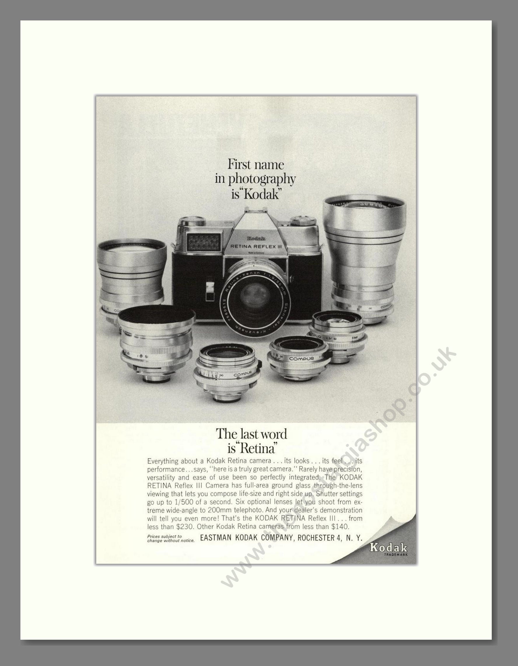 Kodak - Retina Reflex. Vintage Advert 1963 (ref AD68336)