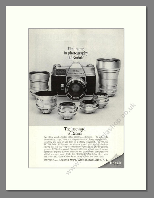Kodak - Retina Reflex. Vintage Advert 1963 (ref AD68336)