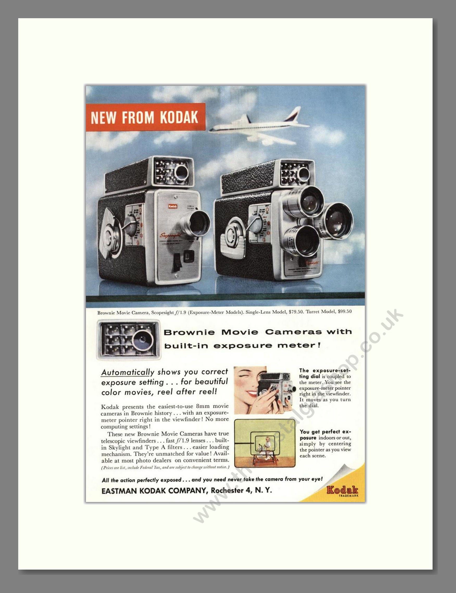 Kodak - Brownie Movie Camera. Vintage Advert 1958 (ref AD68340)
