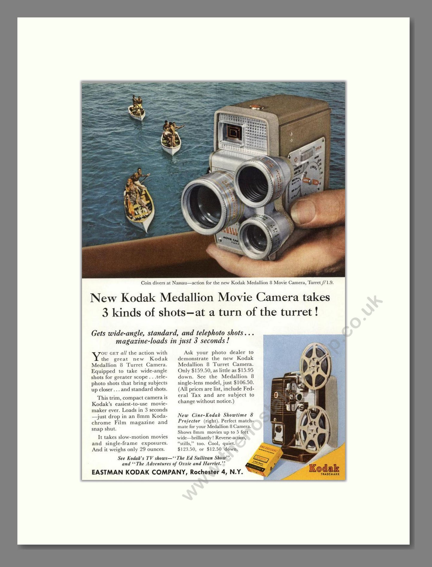 Kodak - Medallion 8 Camera. Vintage Advert 1958 (ref AD68341)